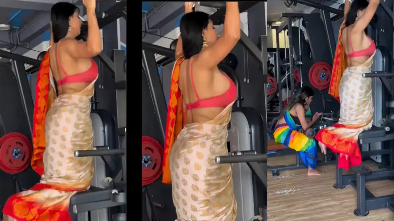 Viral Video ,Gym In Saree